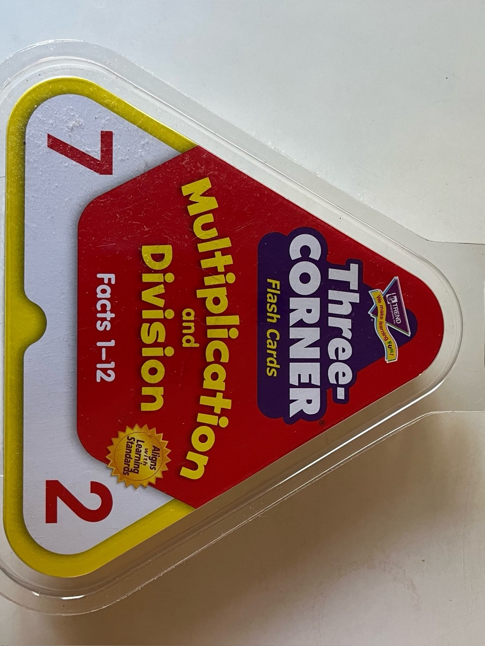 Three Corner Flash Cards 46 Pack Multiplication & Division Math Facts Tool New